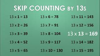 Skip Counting the 13s, CC Week 7