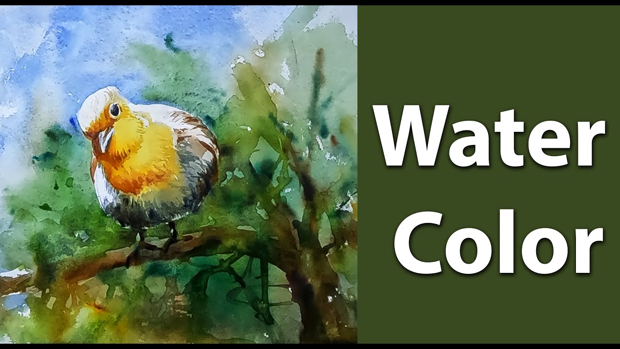 How to paint with watercolors. Watercolor painting। Painting a bird .(জলরং, ওয়াটার কালার