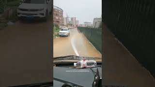 Urban Construction Site Area Nearby Road Mud Cleaning After Raining !