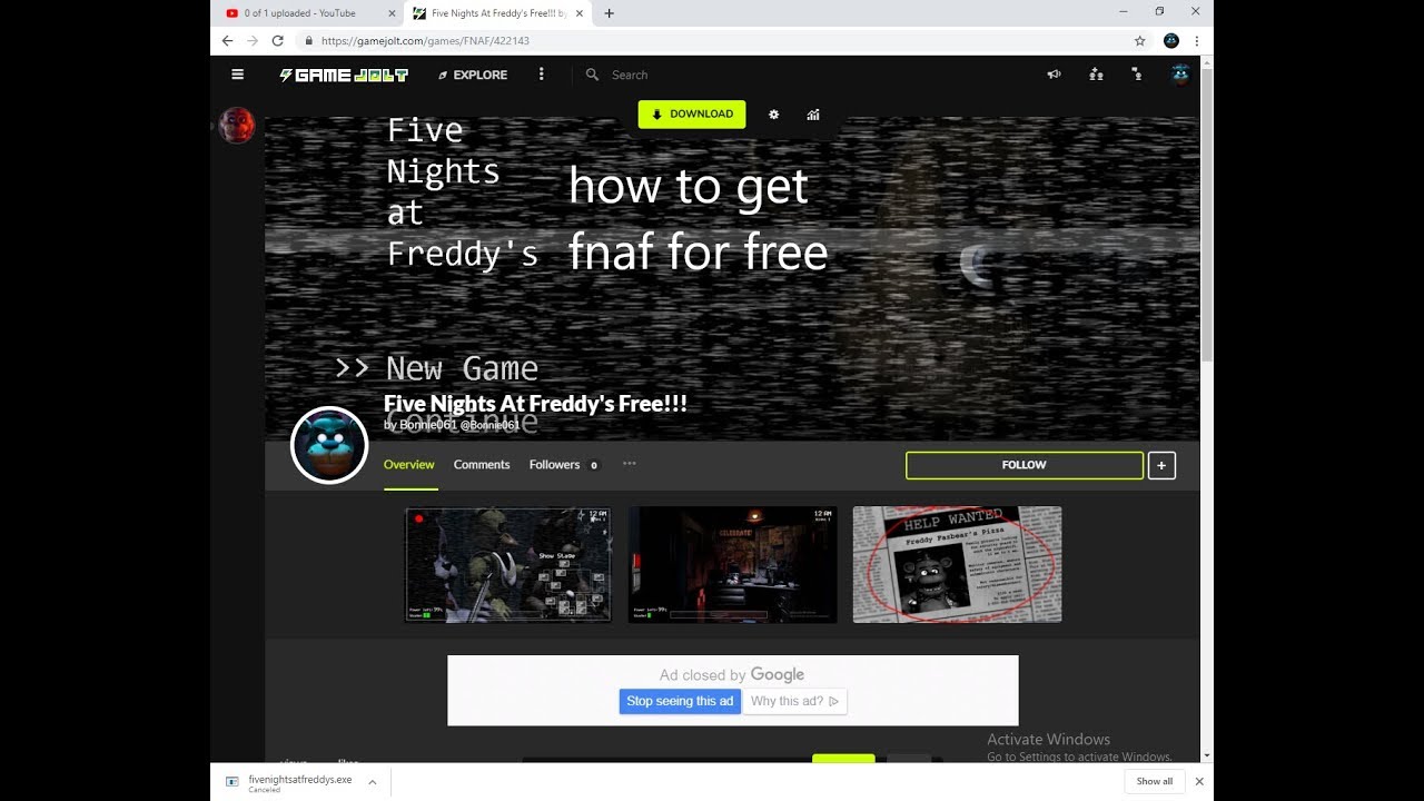 How to get Five Nights At Freddy's free on gamejolt - YouTube