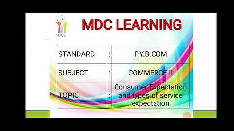 F. Y. B. Com. l consumer expectation and type of service expectation l Commerce