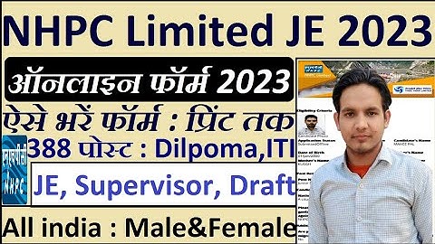 NHPC Online Form 2023 Kaise Bhare 🔥 How to Fill NHPC JE Online Form 2023 🔥 NHPC JE Form kaise bhare