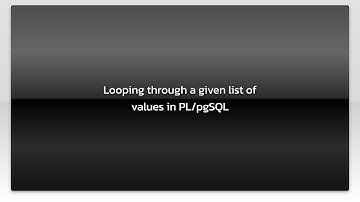 Looping through a given list of values in PL/pgSQL