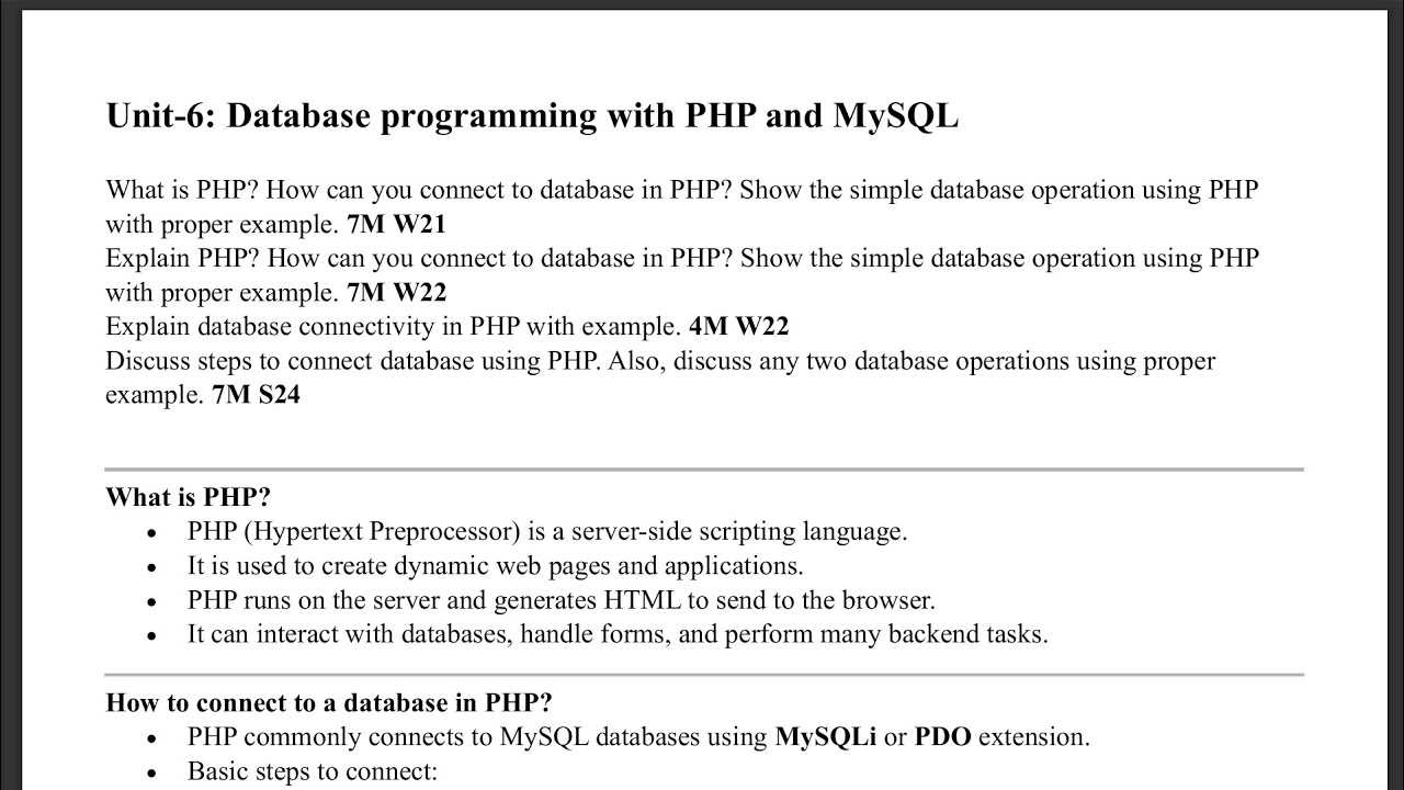 6.1 - Database Connectivity in PHP - WP - YouTube