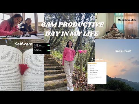 6AM PRODUCTIVE DAY IN MY LIFE  (collegelife,yoga, makeup routine n going for walks)