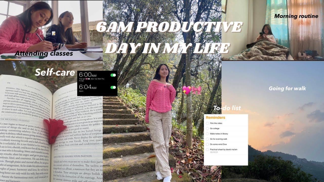 6AM PRODUCTIVE DAY IN MY LIFE (collegelife,yoga, makeup routine n going ...