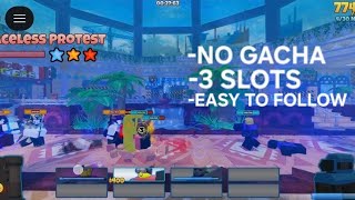 Chapter 5 3 star peaceless protest beaten under 1 minute (Gachaless) // TheBattleBricks // Roblox