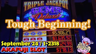 Tough Beginning! Triple Jackpot Gems Deluxe 3 Reel Slots @Yaamava