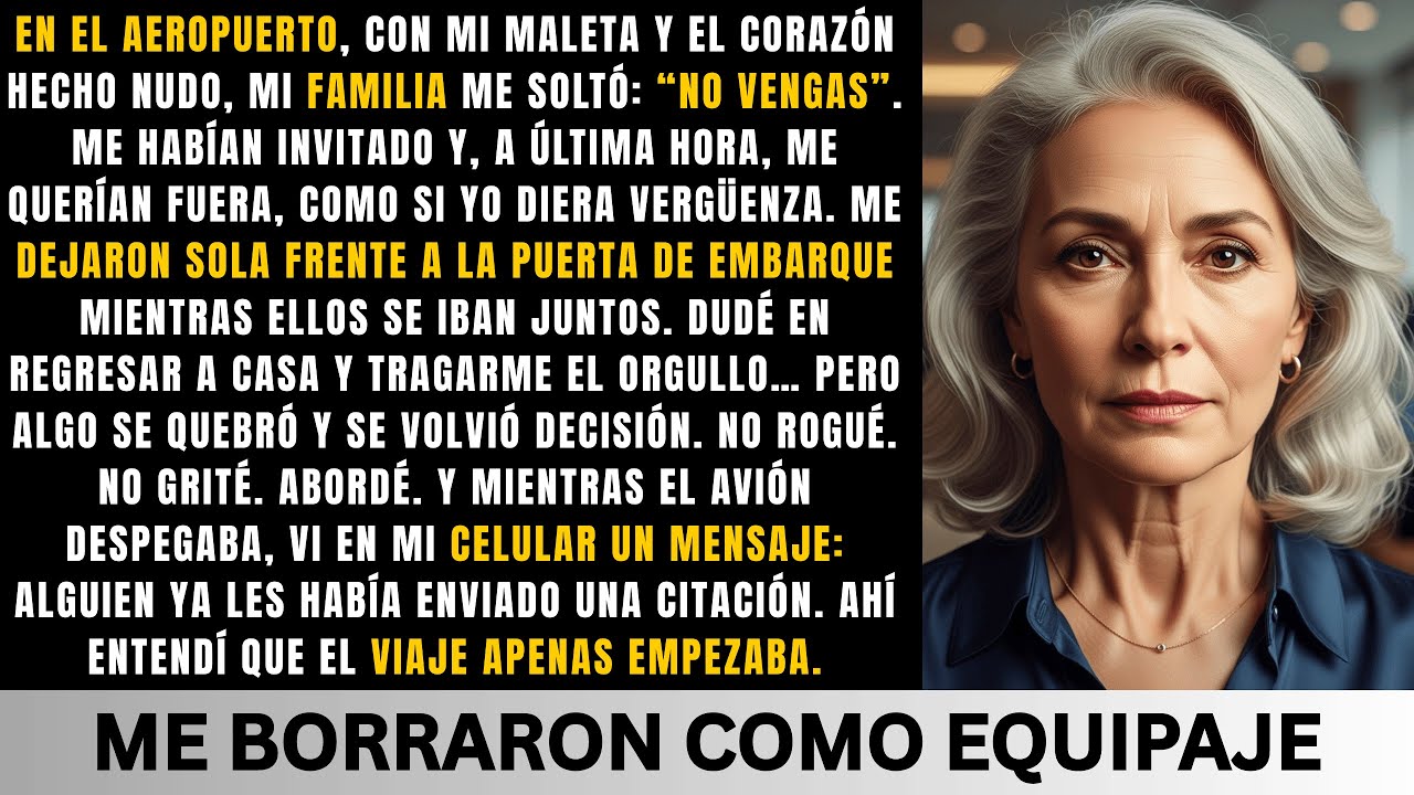 En el aeropuerto, mi familia me dejó sola: “No vengas” — Subí al avión… y les llegó una citación
