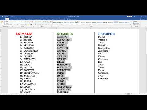 Video: Cómo Hacer Una Lista Alfabéticamente En Word
