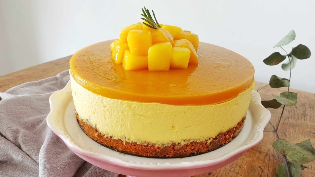 🥭免焗芒果芝士蛋糕 ｜重乳酪蛋糕｜免焗甜品｜新手必學｜No-Bak Mango Cheesecake