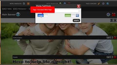 How to modify existing page settings in the navigation bar (How to Use the Page Manager)