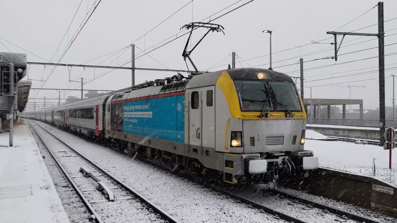 NMBS SNCB HLE18 | HLE 18 Siemens Eurosprinter | DC 3000V DC | Aalst Station | Snow / Sneeuw / Schnee