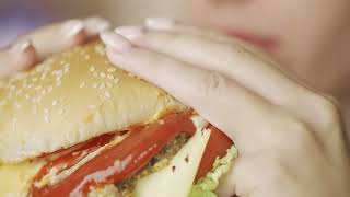 No Copyright Close up of a woman eating a hamburger | Fast Food Stock Footage Video No Copyright Close up of a woman eating a hamburger | Fast Food Stock Footage Video