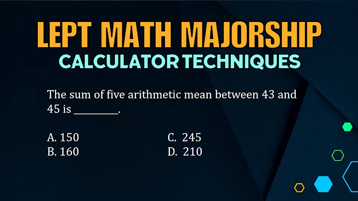 LEPT Math Majorship | Calculator Techniques | Arithmetic Sequence with Typo Error