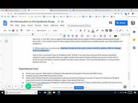 synthesis essay youtube