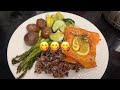 Salmon Al horno con vegetables