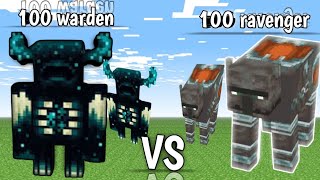 Minecraft - 100 warden Vs 100 Ravenger 😱😈/ who will win 🏆? #foryou #minecraft