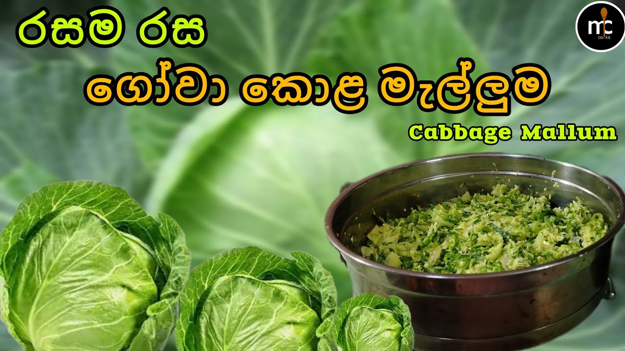 ගෝවා කොළ මැල්ලුම කොළ පාටට හදන විශේෂ රෙසිපිය | Cabbage Mallum | Green Cabbage Leaves | MC Cooks 