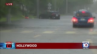 Hollywood dealing with flooding issues as storm moves across South Florida