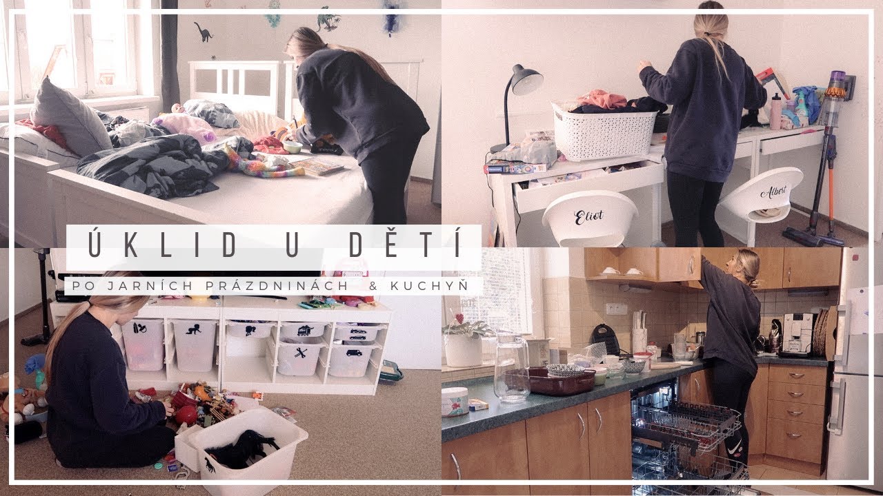 ÚKLID | 🤯 totální chaos v patře u dětí - úklid po jarních prázdninách & rychlý úklid kuchyně