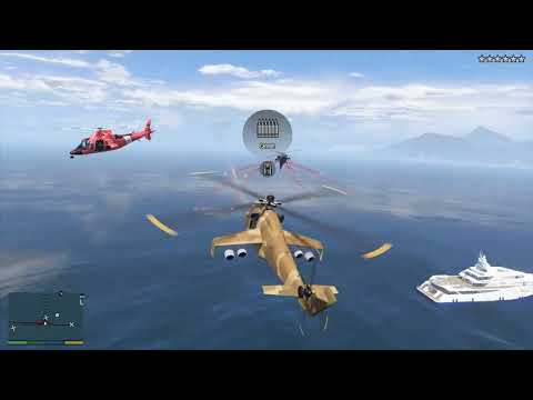 GTA 5 - Cartel Yacht Shootout / Helicopter Battle + Ten Star Escape