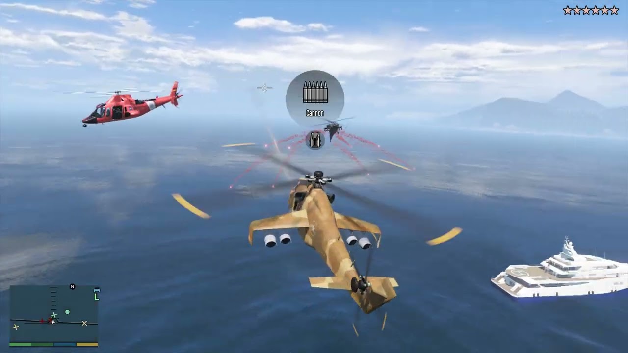 GTA 5 - Cartel Yacht Shootout / Helicopter Battle + Ten Star Escape