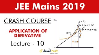 Crash course | JEE MAINS 2019 | Application Of Derivatives | Lecture -10