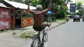 Funny and CRAZY Old Man Riding Bicycle