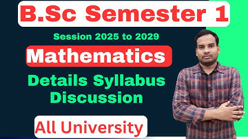 B.Sc Maths Syllabus Semester 1 | BSc Semester 1 Syllabus 2025 | BSc Maths Hons Syllabus