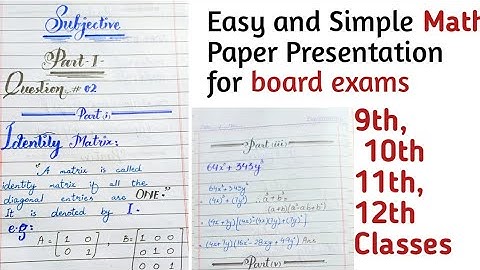 Math Paper Presentation For all Classes | 9th, 10th , 11th, 12th| Easy Paper Presentation for Board