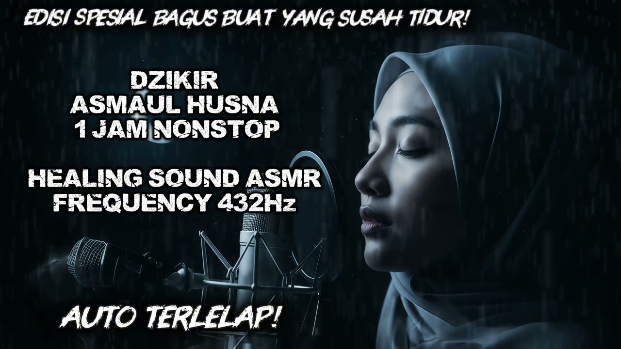 Dzikir Asmaul Husna 1 Jam Nonstop 🌙 Healing Sound ASMR 432Hz | Auto Tertidur & Penenang Hati