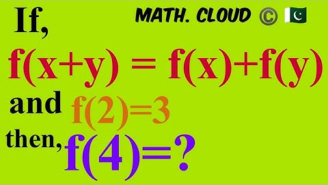 Solve functional equation and find f(4). Urdu/Hindi #Functional_equation