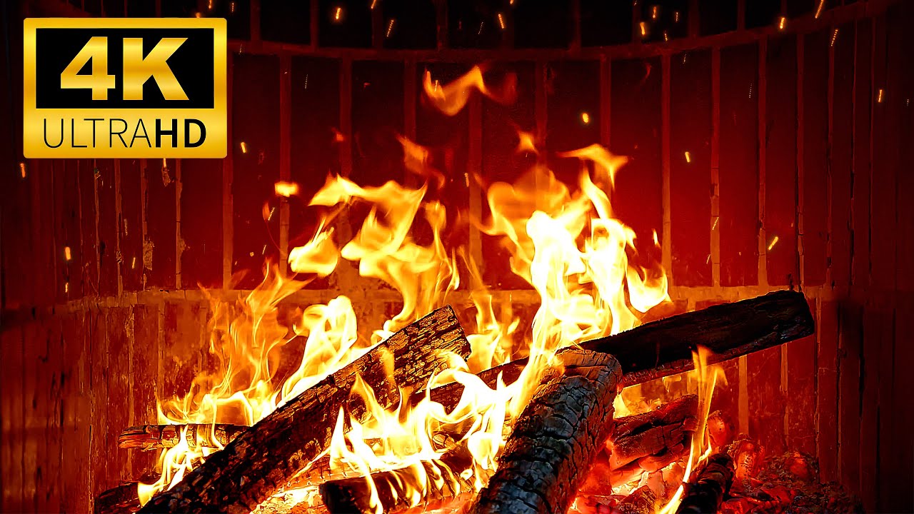 New Year Fireplace Ambience 2026 | Gentle Crackling Fire Sounds & Cozy Evening Vibes | Fireplace 4K