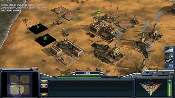 Command & Conquer Generals Zero Hour - AI Mod - Tournament Island Map - 1vs1vs1vs1