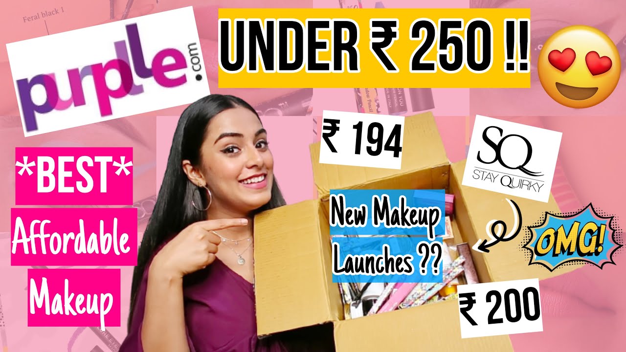 'UNDER Rs. 250' PURPLLE.COM MAKEUP HAUL *NEW LAUNCHES* | Best Affordable Makeup at Rs. 194/-