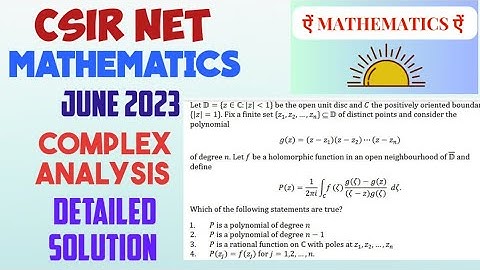 Complex Analysis ID-704079 | CSIR NET JUNE 2023