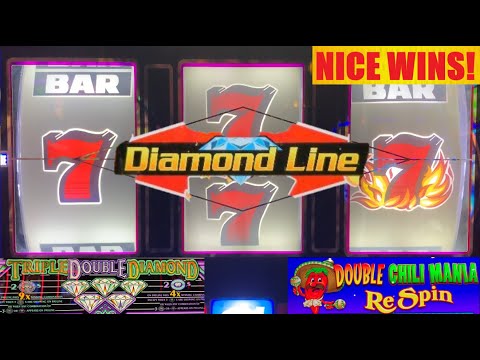 NICE! DIAMOND LINE 777 + TRIPLE DOUBLE DIAMOND + DOUBLE CHILI MANIA RESPIN SLOT PLAY!
