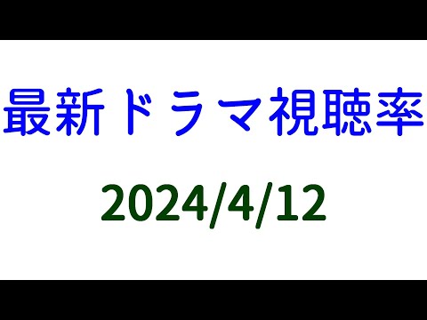 リベンジ 高視聴率スタート！2024年4月12日付☆ドラマ視聴率速報！