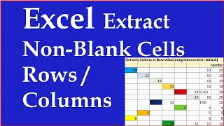 Extract table non blank cells in excel | Non empty cell extraction