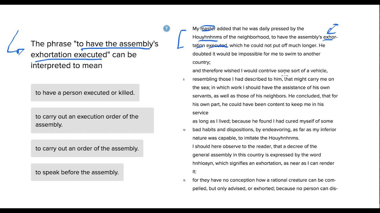ACT Reading Test Question 6723 YouTube Act reading test question 6723 youtube