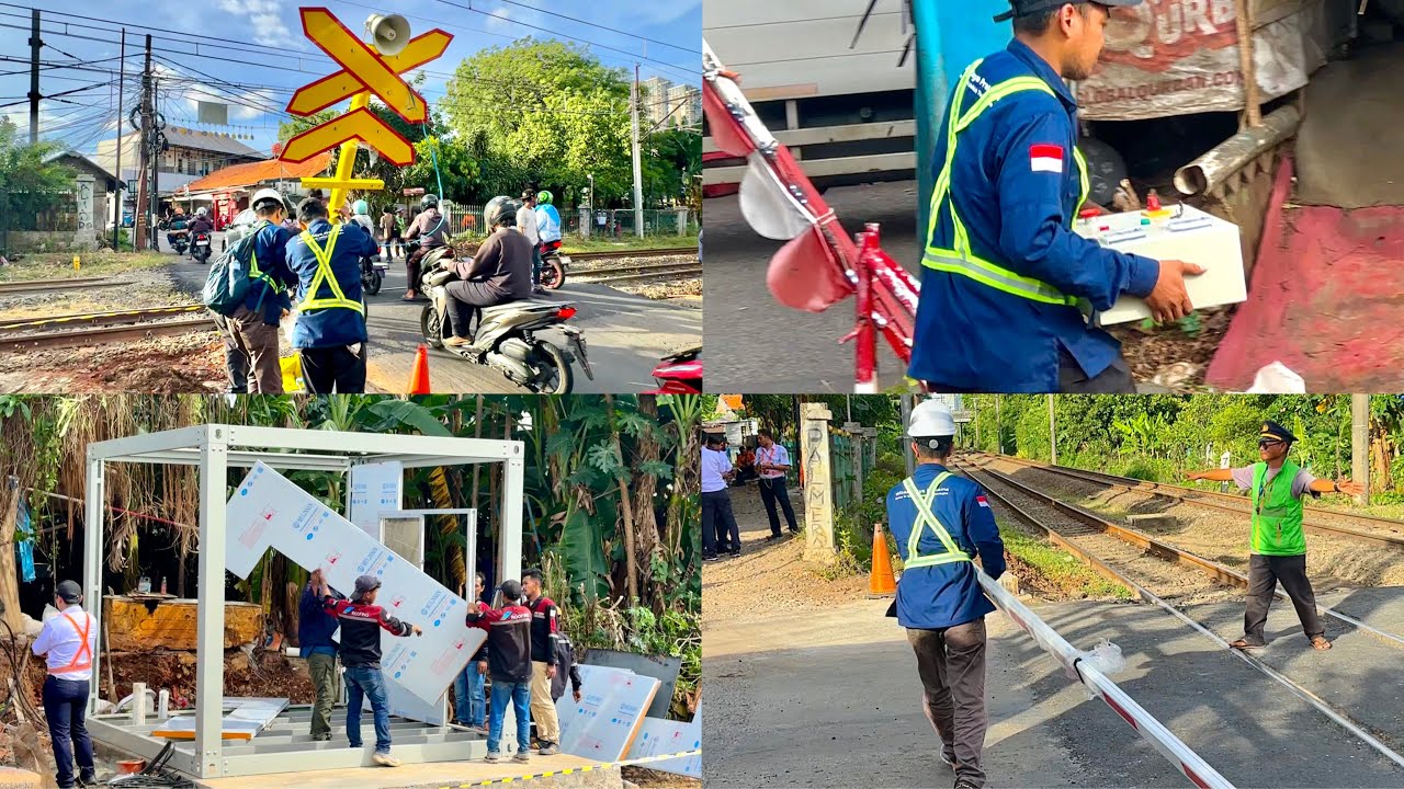 PERTAMA KALI!, Proses Pembangunan Palang Pintu KA TERBARU Perlintasan KA Simprug Jakarta Selatan