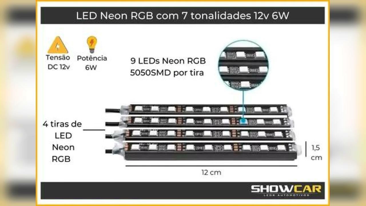 Review: Luz Led Neon Cores Ambiente Interno Automotivo Tuning