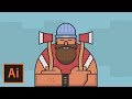 Illustrator Tutorial - Woodsman Character Flat Design (Illustrator Character Design Tutorial)