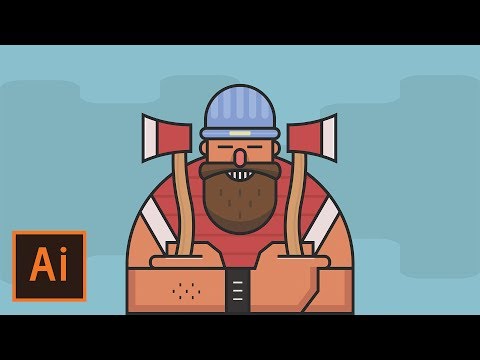 Illustrator Tutorial - Woodsman Character Flat Design (Illustrator Character Design Tutorial)