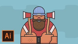 Illustrator Tutorial - Woodsman Character Flat Design (Illustrator Character Design Tutorial)
