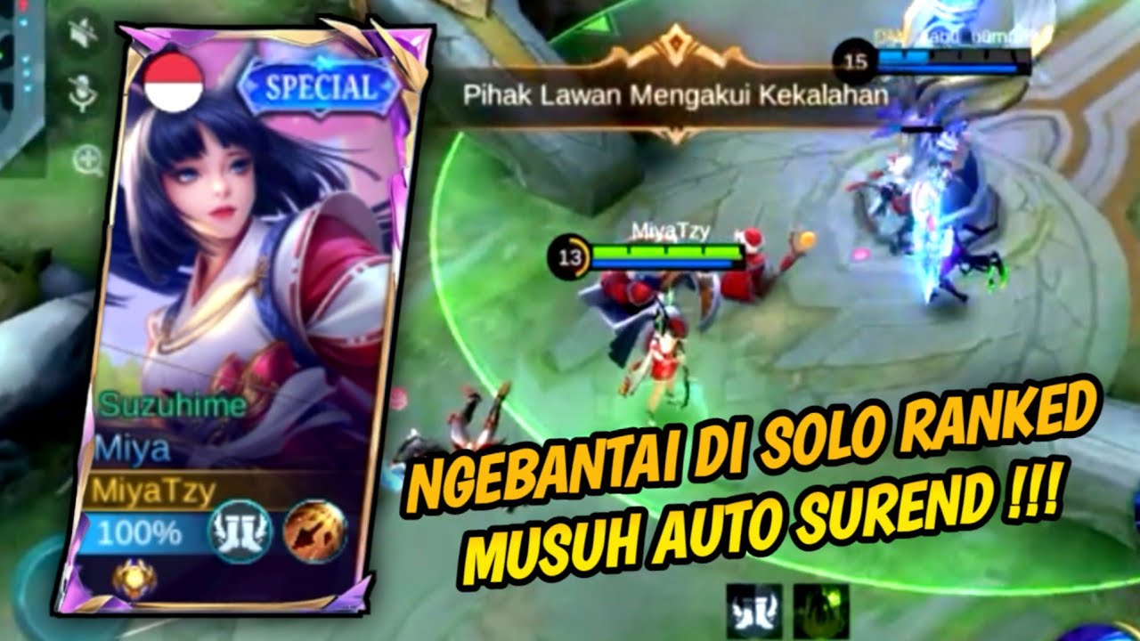 Surend NGEBANTAI DI SOLO RANKED MUSUH AUTO SUREND - Mobile Legends - YouTube