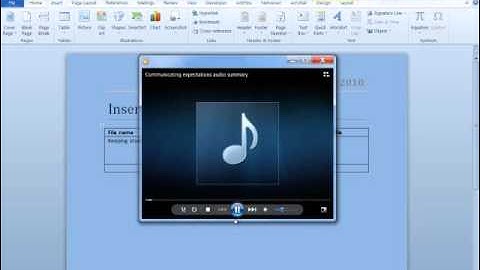 Inserting audio or video clips into Microsoft Word 2010