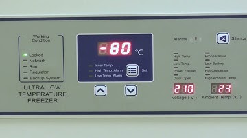 Viewing a High Temperature Alarm on a Blizzard J Model Ultralow Freezer