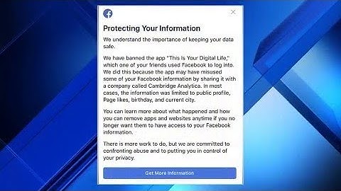 Facebook alerts users about possible information leak